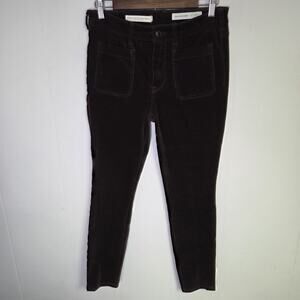 Pilcro Anthropologie Classy Corduroy High Rise Skinny Pants Dark Brown Size 28